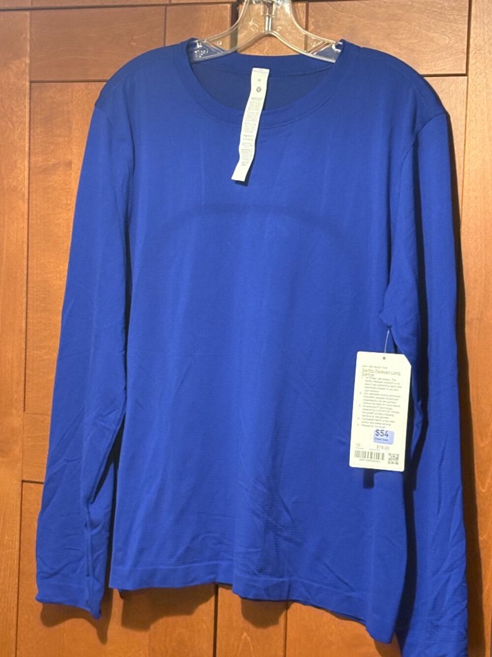 Lululemon Swiftly Relaxed Long-Sleeve Shirt Blue Hip Length Sz 10